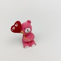 I Love You Balonlu Ayıcık-Pembe  - Teraryum Malzemesi
