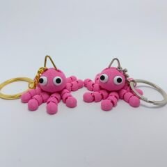 Ahtapot Pembe - Eklemli Anahtarlık