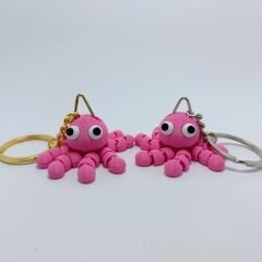 Ahtapot Pembe - Eklemli Anahtarlık
