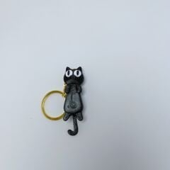 Kara kedi - Oynayan kuyruk - Anahtarlık