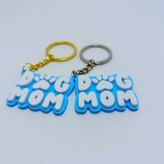 Dog Mom - Mavi  - Anahtarlık