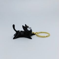 Kara Kedi  Hareketli  - Anahtarlık