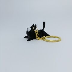 Kara Kedi  Hareketli  - Anahtarlık