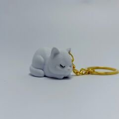 Tombul Beyaz Kedi   - Anahtarlık