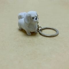 Pekinez - Beyaz - Anahtarlık