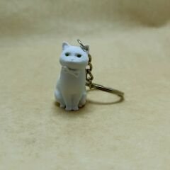 Beyaz scottish kedi - Anahtarlık