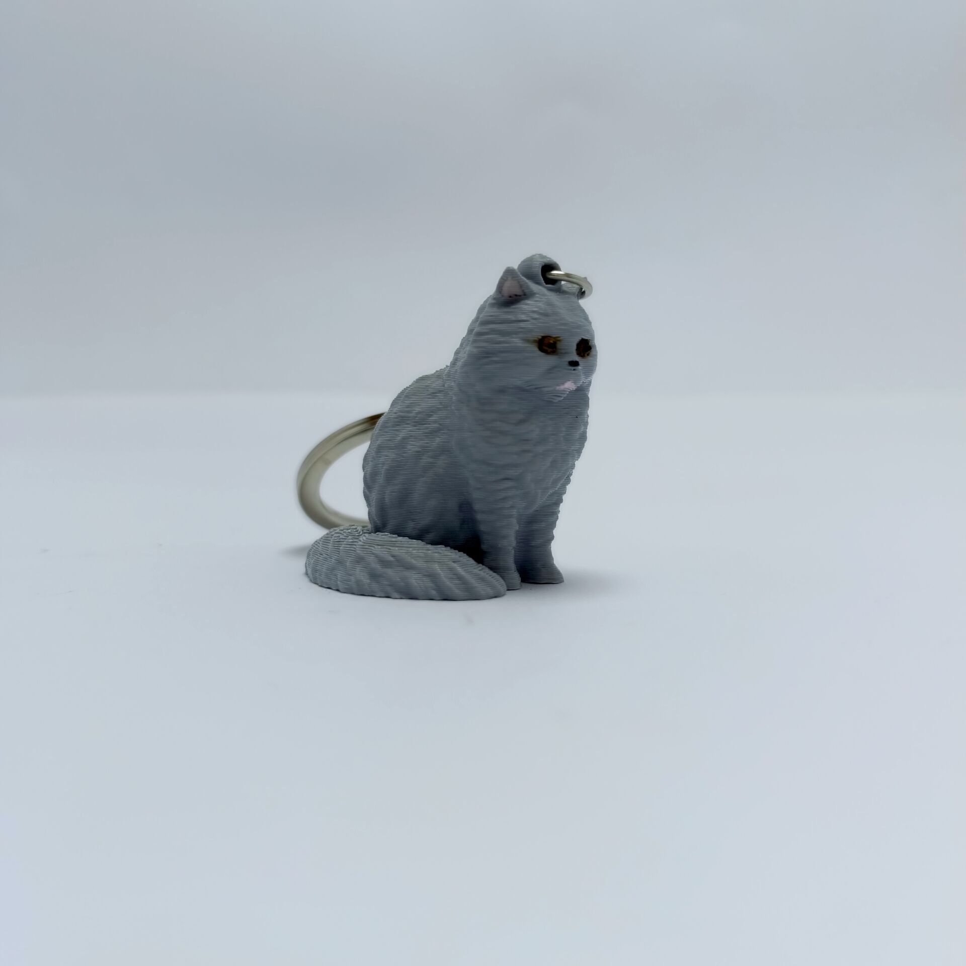 British Long Hair Kedi- Açık Gri- Anahtarlık