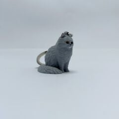 British Long Hair Kedi- Açık Gri- Anahtarlık