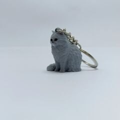 British Long Hair Kedi- Açık Gri- Anahtarlık