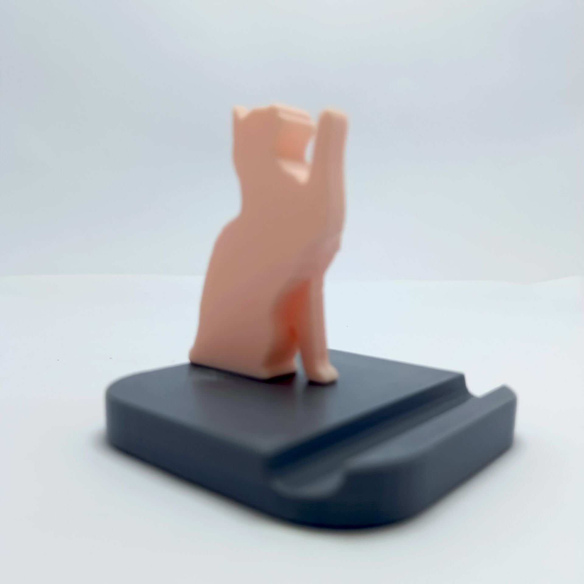 Kedi Telefon Tutucu A.pembe - Gri