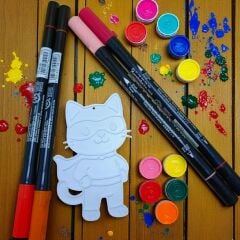 Boyama Figürü - Süper kedi