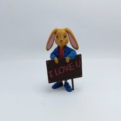 Tavşan I love u -Teraryum Malzemesi