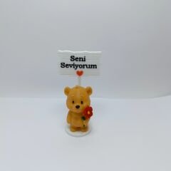 Çiçekli ayıcık - Seni Seviyorum Yazılı