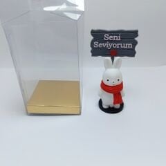 Atkılı Tavşan - Seni seviyorum - Gri