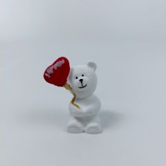 I Love You Balonlu Ayıcık-Beyaz - Teraryum Malzemesi