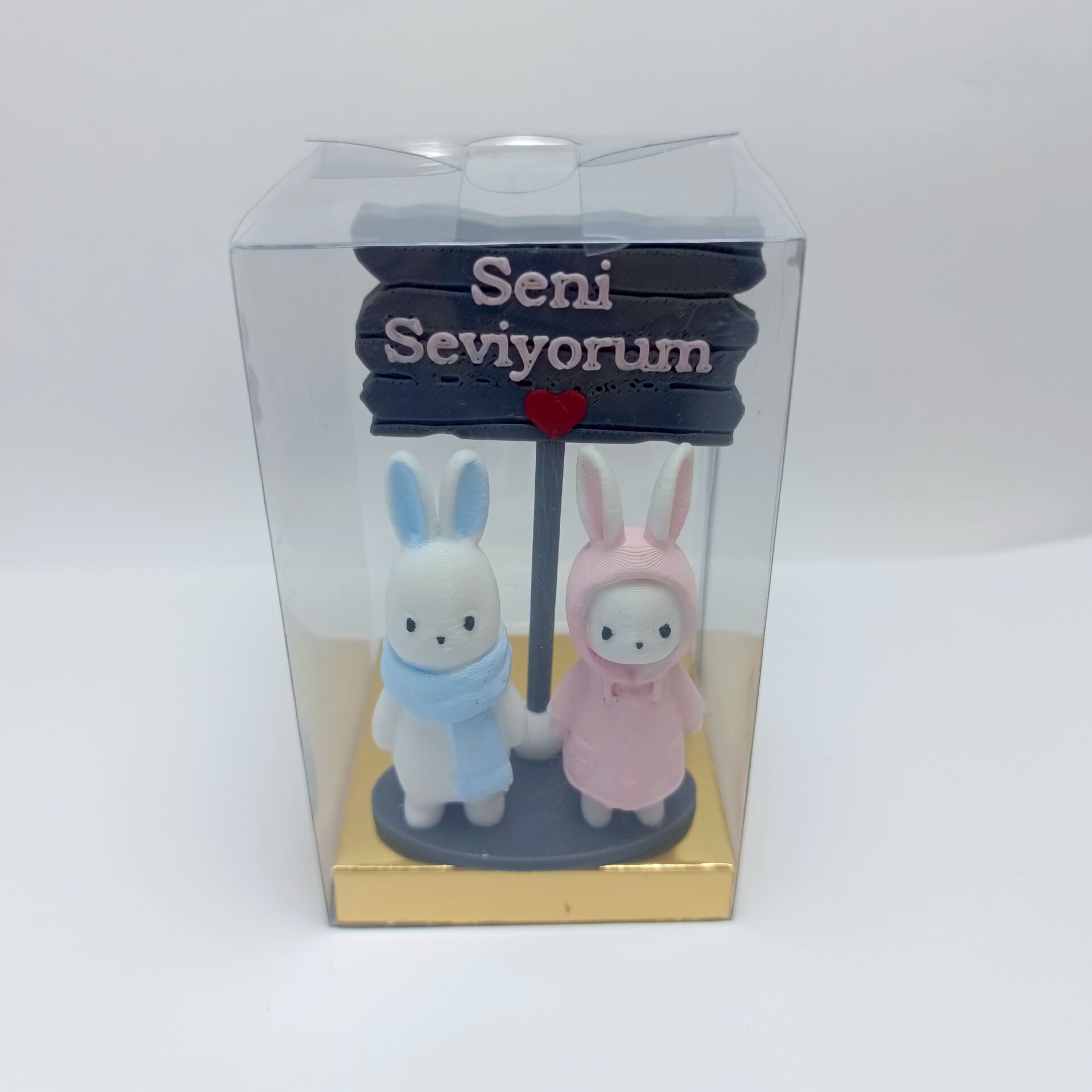 Tavşan çift - Seni Seviyorum - Gri