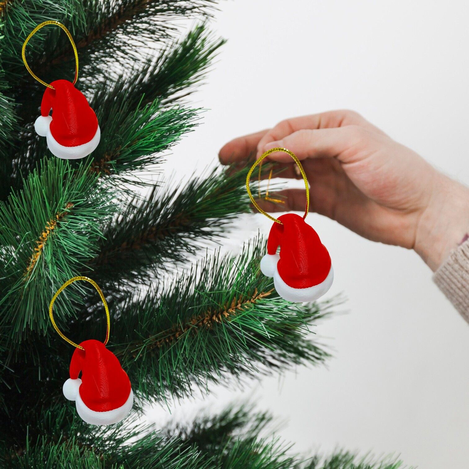 Noel Şapkası-Çam Ağacı Süsü 3 lü