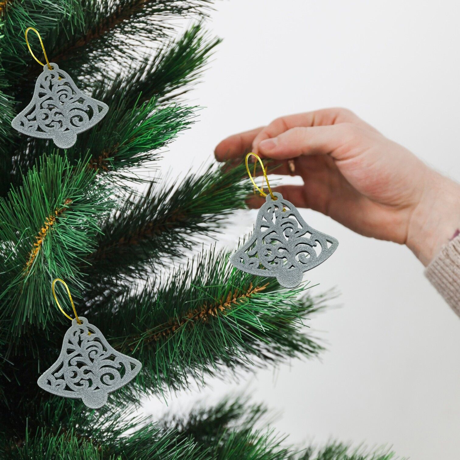 Yılbaşı Çanı-Gümüş-Çam Ağacı Süsü 3lü