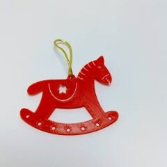 Sallanan At -Kırmızı-  Çam Ağacı Süsü 3 lü