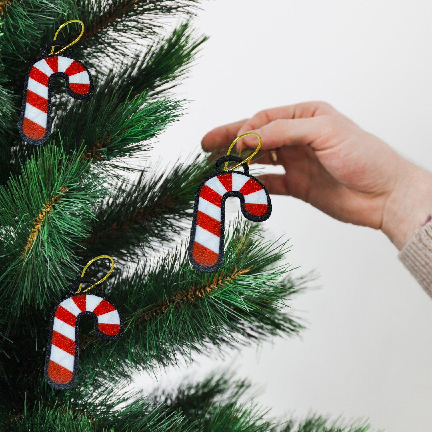 Noel Baston Şeker -  Çam Ağacı Süsü 3 lü