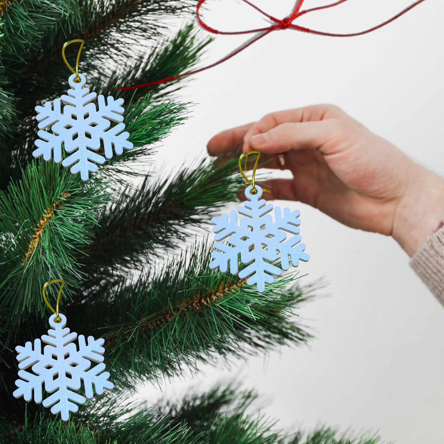 Kar Tanesi -  Çam Ağacı Süsü 3lü