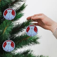 Noel Kutup Ayısı-Kırmızı-Çam Ağacı Süsü 3lü