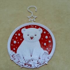 Noel Kutup Ayısı-Kırmızı-Çam Ağacı Süsü 3lü