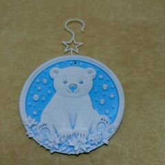 Noel Kutup Ayısı-Mavi-Çam Ağacı Süsü 3lü