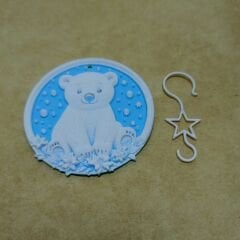 Noel Kutup Ayısı-Mavi-Çam Ağacı Süsü 3lü