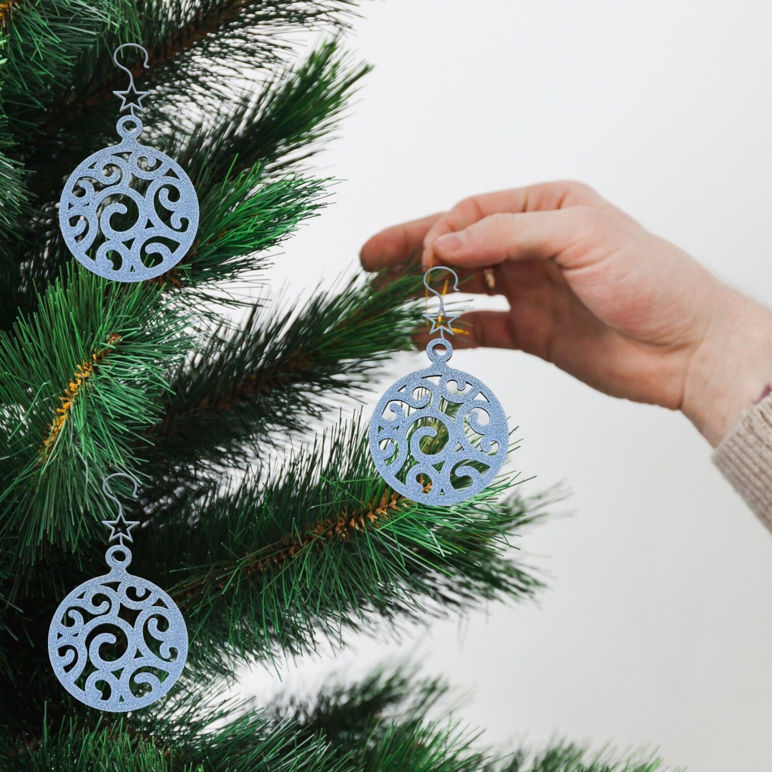 Yılbaşı Topu-Gümüş-Çam Ağacı Süsü 3lü