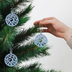 Yılbaşı Topu-Gümüş-Çam Ağacı Süsü 3lü