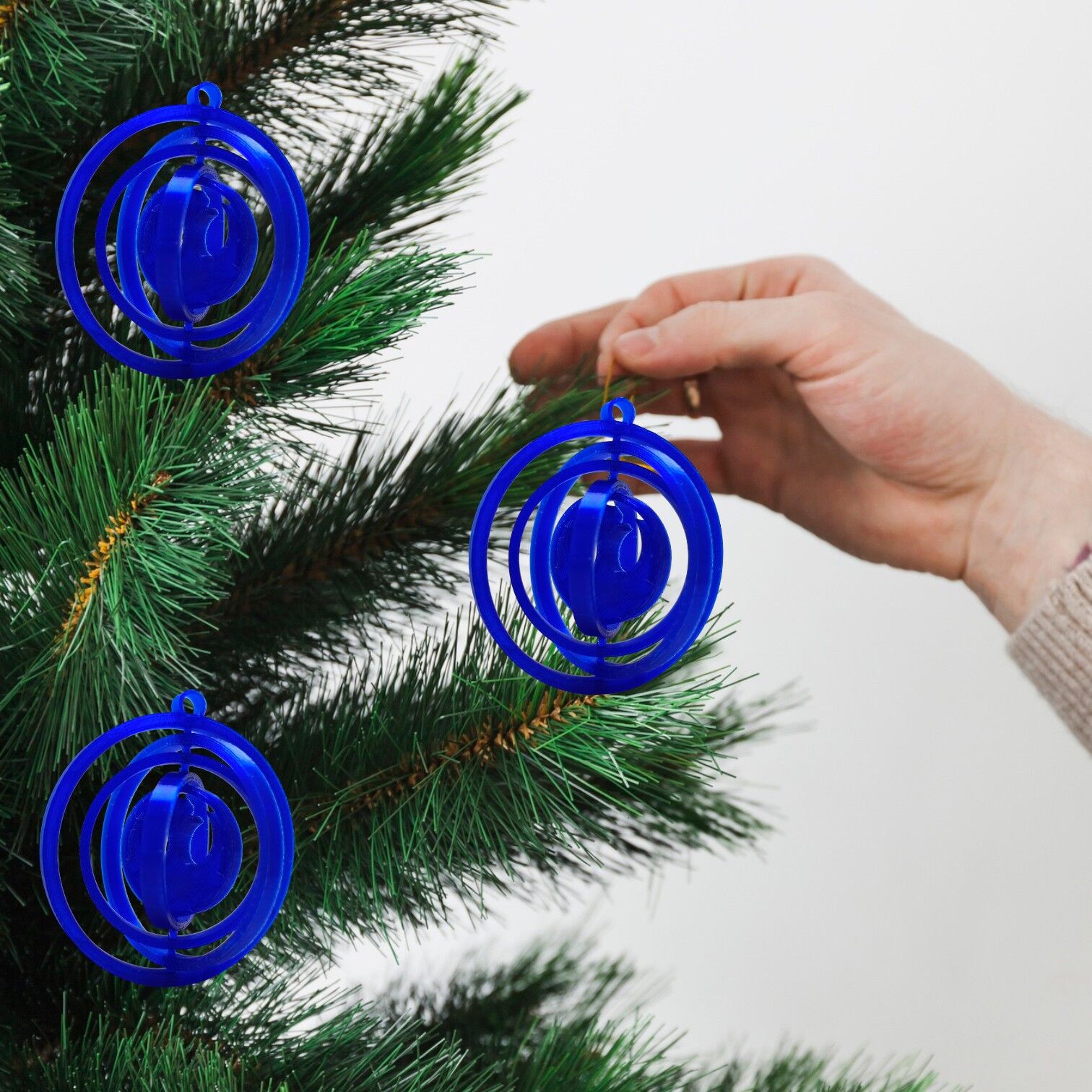 Dönence-Mavi-Çam Ağacı Süsü 3lü