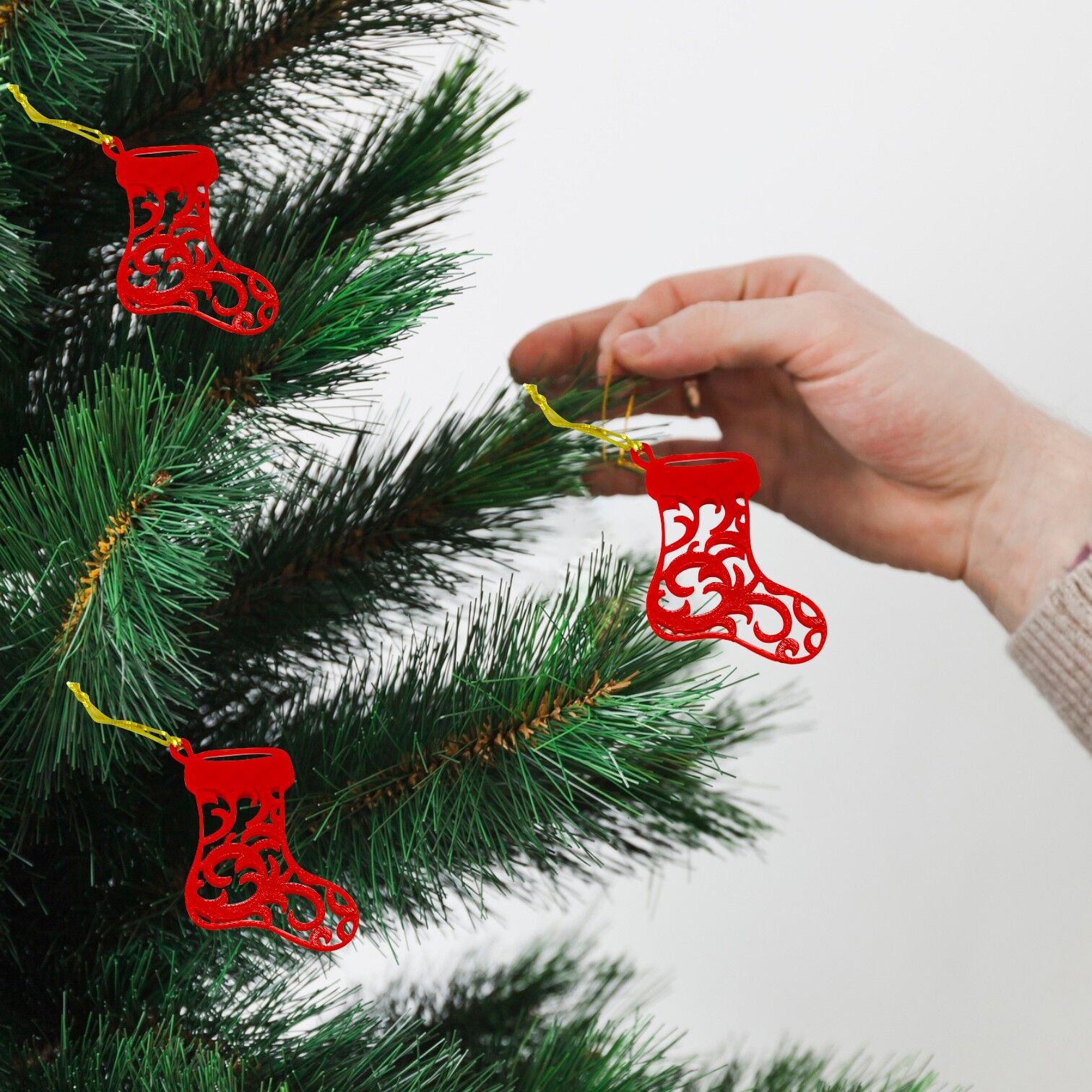 Dantel Çorap-Çam Ağacı Süsü 3lü