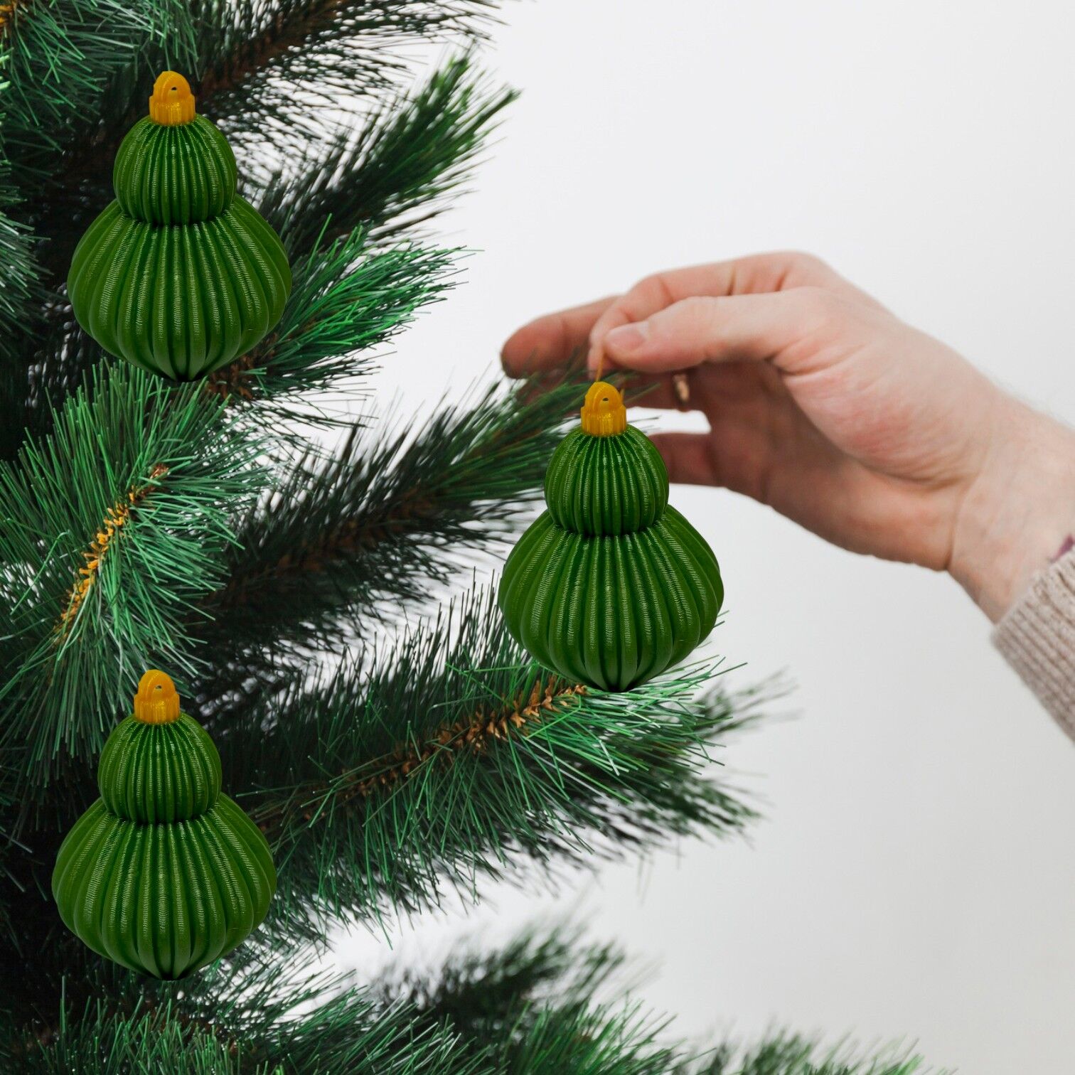 Helezon Yeşil-Çam Ağacı Süsü 3lü