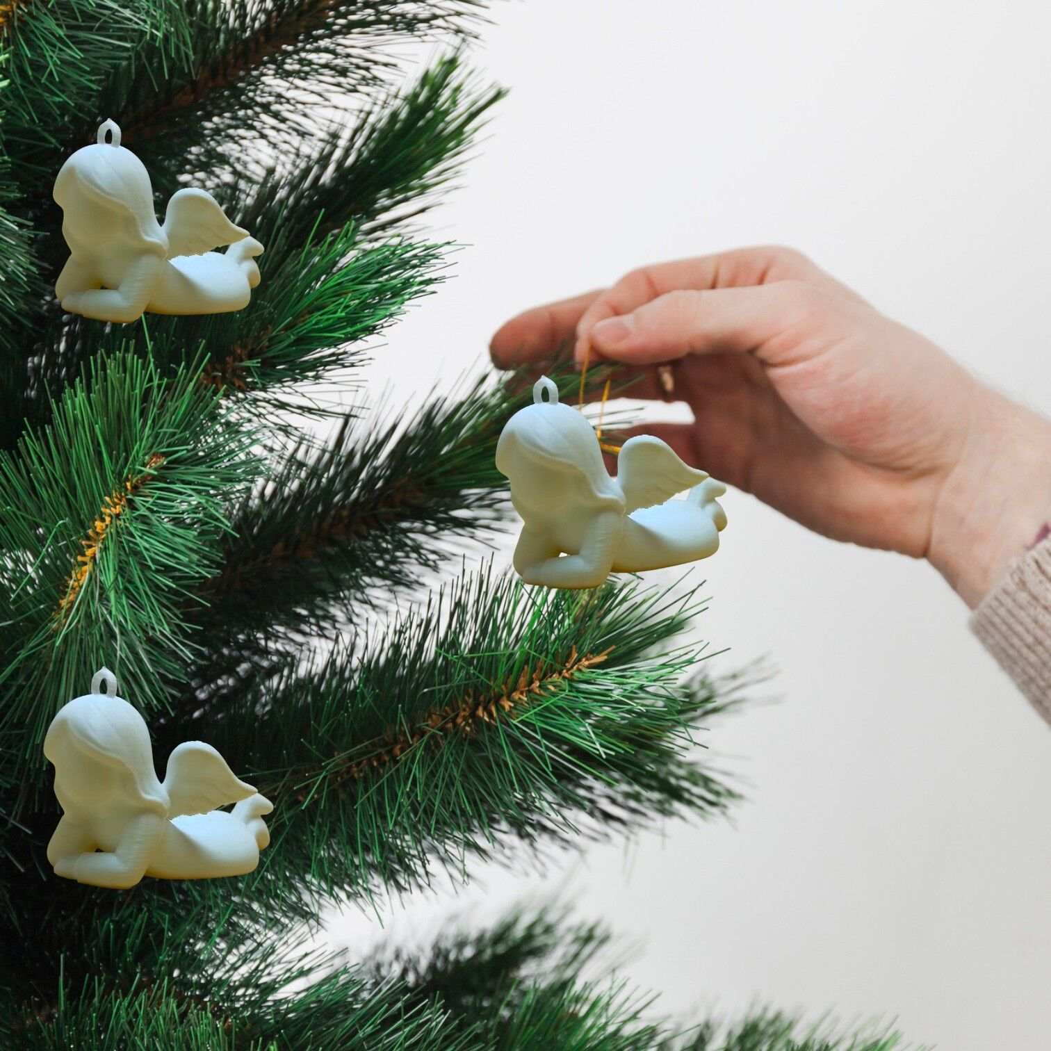 Yatan Melek  -Çam Ağacı Süsü 3lü