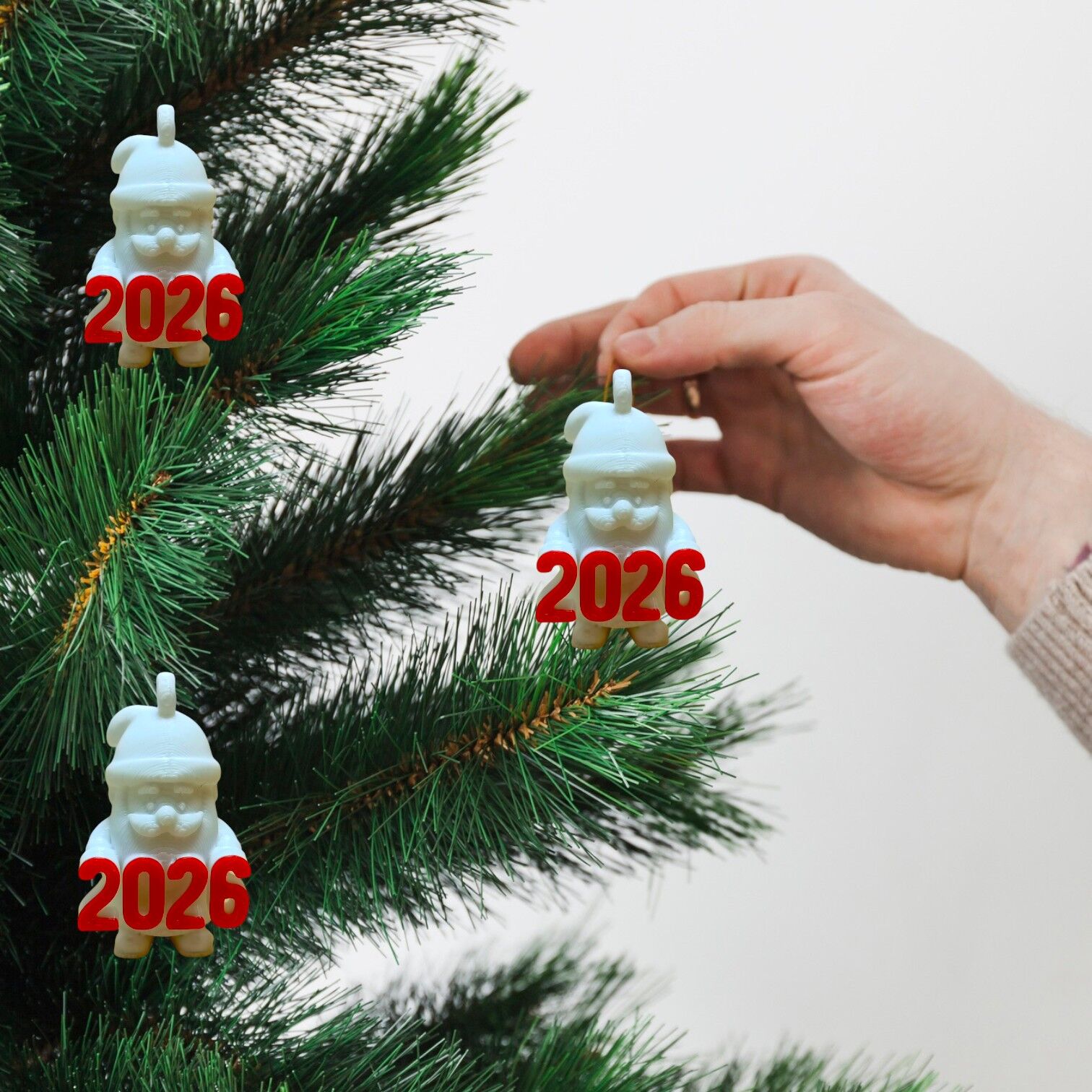 2026 Noel Baba  -Çam Ağacı Süsü 3lü