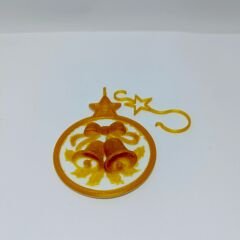 Gold 2'li Çan  -Çam Ağacı Süsü 3lü