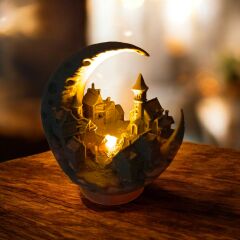 Ay Kasabası-Işıklı-Masa Üstü Dekor