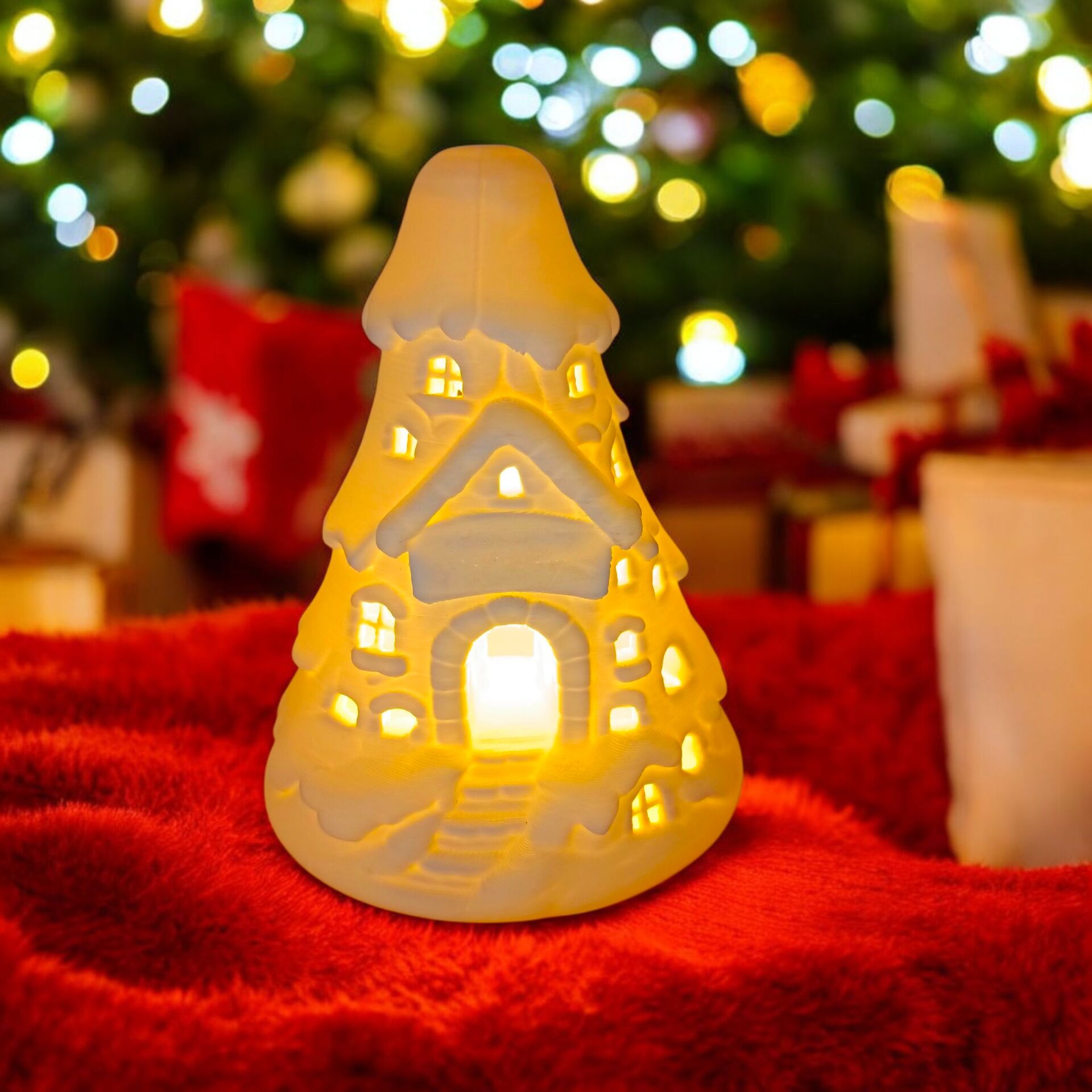 Kar Evi-Işıklı  -Yılbaşı Dekoru