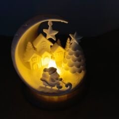 Ay Küresi-Işıklı-Noel Baba  -Yılbaşı Dekoru