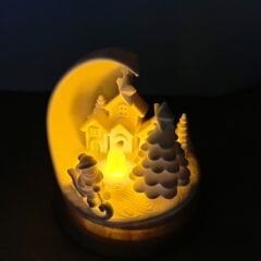 Ay Küresi-Işıklı-Noel Baba  -Yılbaşı Dekoru