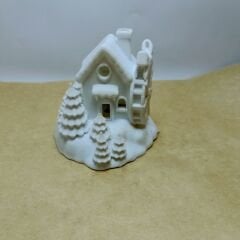 Değirmenli Noel Evi-Işıklı-Yılbaşı Dekoru