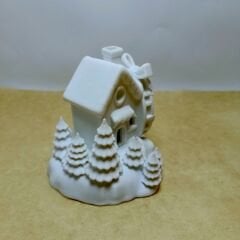 Değirmenli Noel Evi-Işıklı-Yılbaşı Dekoru