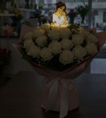 Anne Çocuk -  Işıklı Buket Süsü