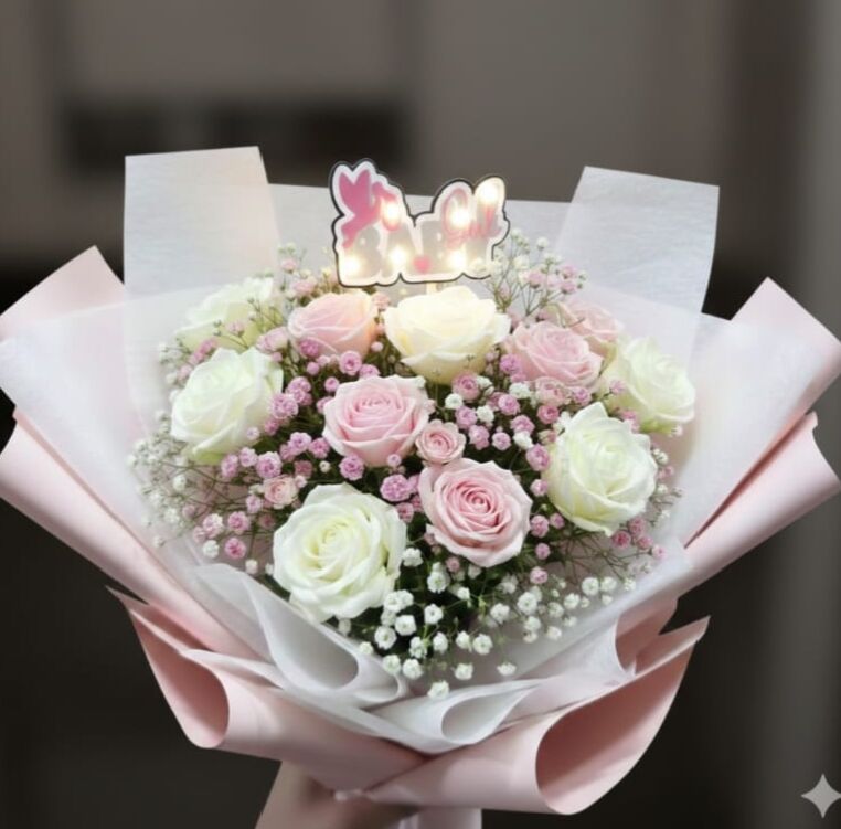 Baby Gril-  Işıklı Buket Süsü