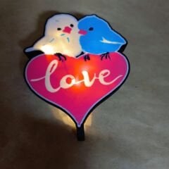 Love Kuşlar -  Işıklı Buket Süsü