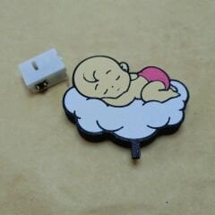 Bulutta Kız Bebek -  Işıklı Buket Süsü