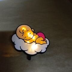 Bulutta Kız Bebek -  Işıklı Buket Süsü