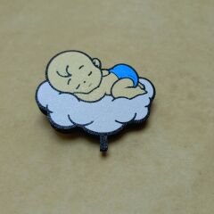 Bulutta Erkek Bebek -  Işıklı Buket Süsü