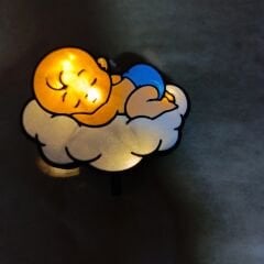 Bulutta Erkek Bebek -  Işıklı Buket Süsü